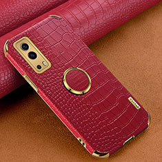 Soft Luxury Leather Snap On Case Cover XD2 for Vivo Y52 5G Red