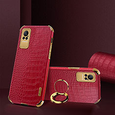 Soft Luxury Leather Snap On Case Cover XD2 for Xiaomi Civi 1S 5G Red