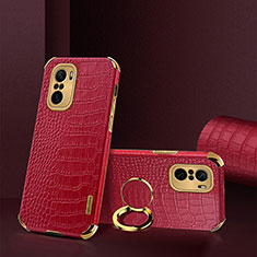 Soft Luxury Leather Snap On Case Cover XD2 for Xiaomi Poco F3 5G Red