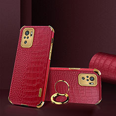 Soft Luxury Leather Snap On Case Cover XD2 for Xiaomi Redmi Note 10 4G Red