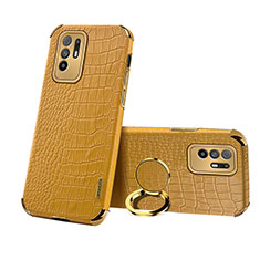 Soft Luxury Leather Snap On Case Cover XD3 for Oppo A94 5G Yellow