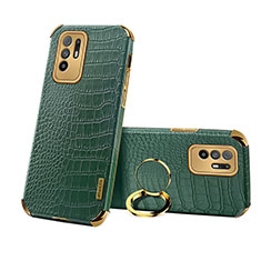 Soft Luxury Leather Snap On Case Cover XD3 for Oppo A95 5G Green