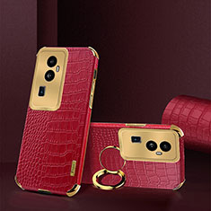 Soft Luxury Leather Snap On Case Cover XD3 for Oppo Reno10 Pro+ Plus 5G Red