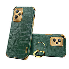 Soft Luxury Leather Snap On Case Cover XD3 for Realme C35 Green