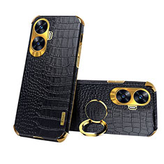 Soft Luxury Leather Snap On Case Cover XD3 for Realme C55 Black