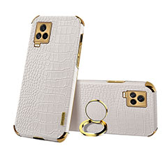 Soft Luxury Leather Snap On Case Cover XD3 for Vivo iQOO 7 5G White