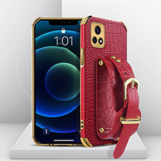 Soft Luxury Leather Snap On Case Cover XD3 for Vivo iQOO U3x 5G Red