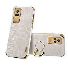 Soft Luxury Leather Snap On Case Cover XD3 for Vivo V21e 4G White