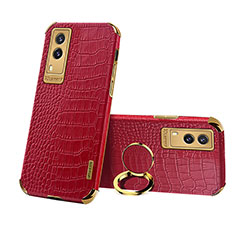 Soft Luxury Leather Snap On Case Cover XD3 for Vivo V21e 5G Red