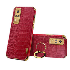 Soft Luxury Leather Snap On Case Cover XD3 for Vivo Y53s NFC Red