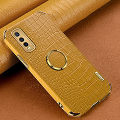 Soft Luxury Leather Snap On Case Cover XD3 for Vivo Y70S 5G Yellow