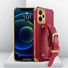 Soft Luxury Leather Snap On Case Cover XD4 for Realme 10T 5G Red