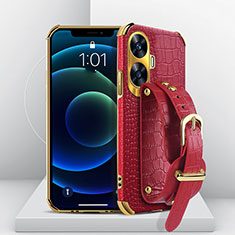 Soft Luxury Leather Snap On Case Cover XD4 for Realme C55 Red