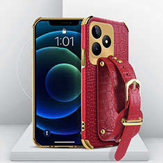 Soft Luxury Leather Snap On Case Cover XD4 for Realme Narzo N53 Red