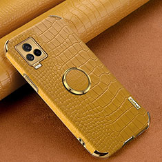 Soft Luxury Leather Snap On Case Cover XD4 for Vivo iQOO 7 5G Yellow