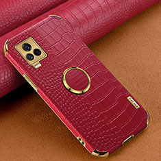 Soft Luxury Leather Snap On Case Cover XD4 for Vivo iQOO 7 Legend 5G Red