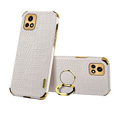 Soft Luxury Leather Snap On Case Cover XD4 for Vivo iQOO U3x 5G White