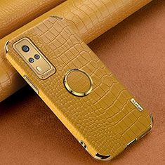 Soft Luxury Leather Snap On Case Cover XD4 for Vivo Y53s NFC Yellow