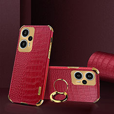 Soft Luxury Leather Snap On Case Cover XD4 for Xiaomi Redmi Note 12 Turbo 5G Red