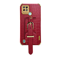 Soft Luxury Leather Snap On Case Cover XD5 for Realme C21 Red