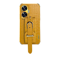 Soft Luxury Leather Snap On Case Cover XD5 for Realme C55 Yellow