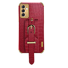 Soft Luxury Leather Snap On Case Cover XD5 for Samsung Galaxy A82 5G Red