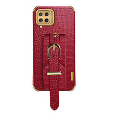 Soft Luxury Leather Snap On Case Cover XD5 for Samsung Galaxy M32 4G Red