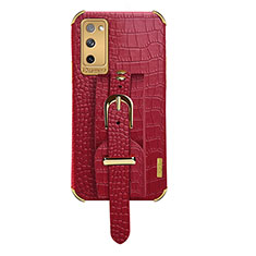 Soft Luxury Leather Snap On Case Cover XD5 for Samsung Galaxy S20 FE (2022) 5G Red