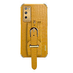 Soft Luxury Leather Snap On Case Cover XD5 for Samsung Galaxy S20 FE 4G Yellow