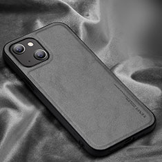 Soft Luxury Leather Snap On Case Cover XV1 for Apple iPhone 15 Plus Gray