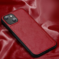 Soft Luxury Leather Snap On Case Cover XV1 for Apple iPhone 15 Red