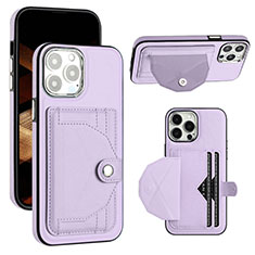 Soft Luxury Leather Snap On Case Cover Y01B for Apple iPhone 16 Pro Max Clove Purple