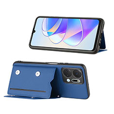 Soft Luxury Leather Snap On Case Cover Y01B for Huawei Honor X7a Blue