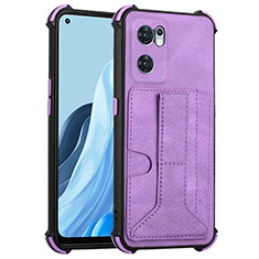 Soft Luxury Leather Snap On Case Cover Y01B for OnePlus Nord CE 2 5G Purple