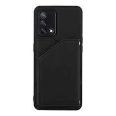 Soft Luxury Leather Snap On Case Cover Y01B for Oppo F19s Black