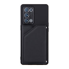 Soft Luxury Leather Snap On Case Cover Y01B for Oppo Reno6 Pro 5G Black