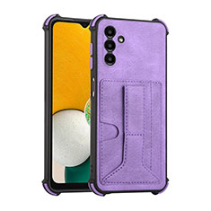 Soft Luxury Leather Snap On Case Cover Y01B for Samsung Galaxy A04s Purple