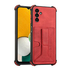 Soft Luxury Leather Snap On Case Cover Y01B for Samsung Galaxy A04s Red