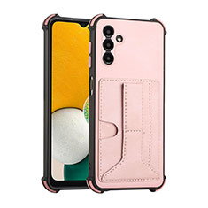 Soft Luxury Leather Snap On Case Cover Y01B for Samsung Galaxy A04s Rose Gold