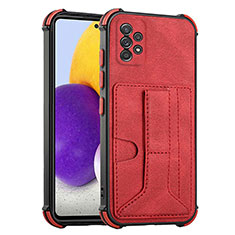 Soft Luxury Leather Snap On Case Cover Y01B for Samsung Galaxy A52 5G Red