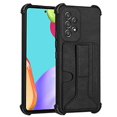 Soft Luxury Leather Snap On Case Cover Y01B for Samsung Galaxy A53 5G Black