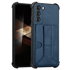 Soft Luxury Leather Snap On Case Cover Y01B for Samsung Galaxy S24 Plus 5G Blue