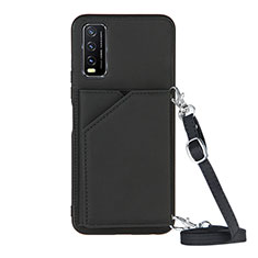 Soft Luxury Leather Snap On Case Cover Y01B for Vivo Y12A Black