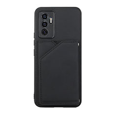 Soft Luxury Leather Snap On Case Cover Y01B for Vivo Y75 4G Black