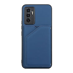 Soft Luxury Leather Snap On Case Cover Y01B for Vivo Y75 4G Blue