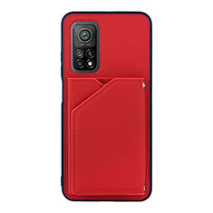 Soft Luxury Leather Snap On Case Cover Y01B for Xiaomi Mi 10T Pro 5G Red