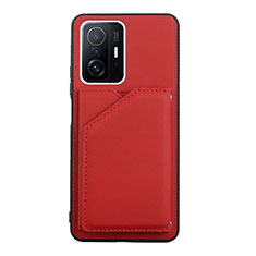 Soft Luxury Leather Snap On Case Cover Y01B for Xiaomi Mi 11T Pro 5G Red