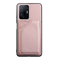 Soft Luxury Leather Snap On Case Cover Y01B for Xiaomi Mi 11T Pro 5G Rose Gold