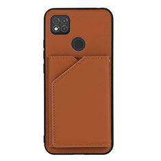 Soft Luxury Leather Snap On Case Cover Y01B for Xiaomi POCO C3 Brown