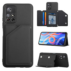 Soft Luxury Leather Snap On Case Cover Y01B for Xiaomi Poco M4 Pro 5G Black